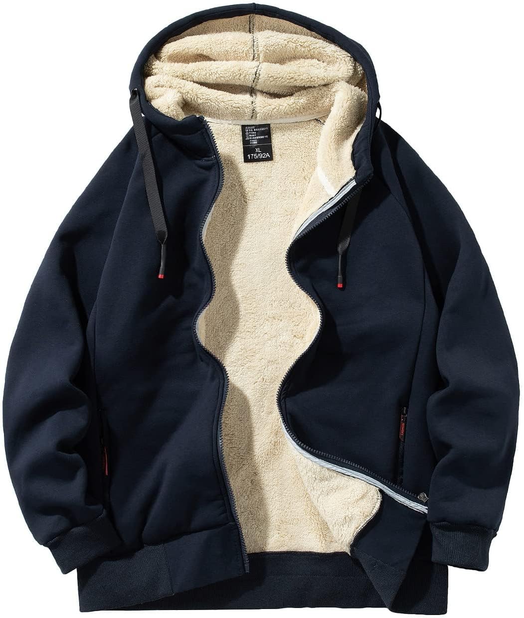 Gihuo Men's Winter Sherpa Lined Hoodie for Ultimate Warmth