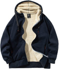 Gihuo Men's Sherpa Lined Hoodie Zip Up Sweatshirt - Heavyweight Warmth
