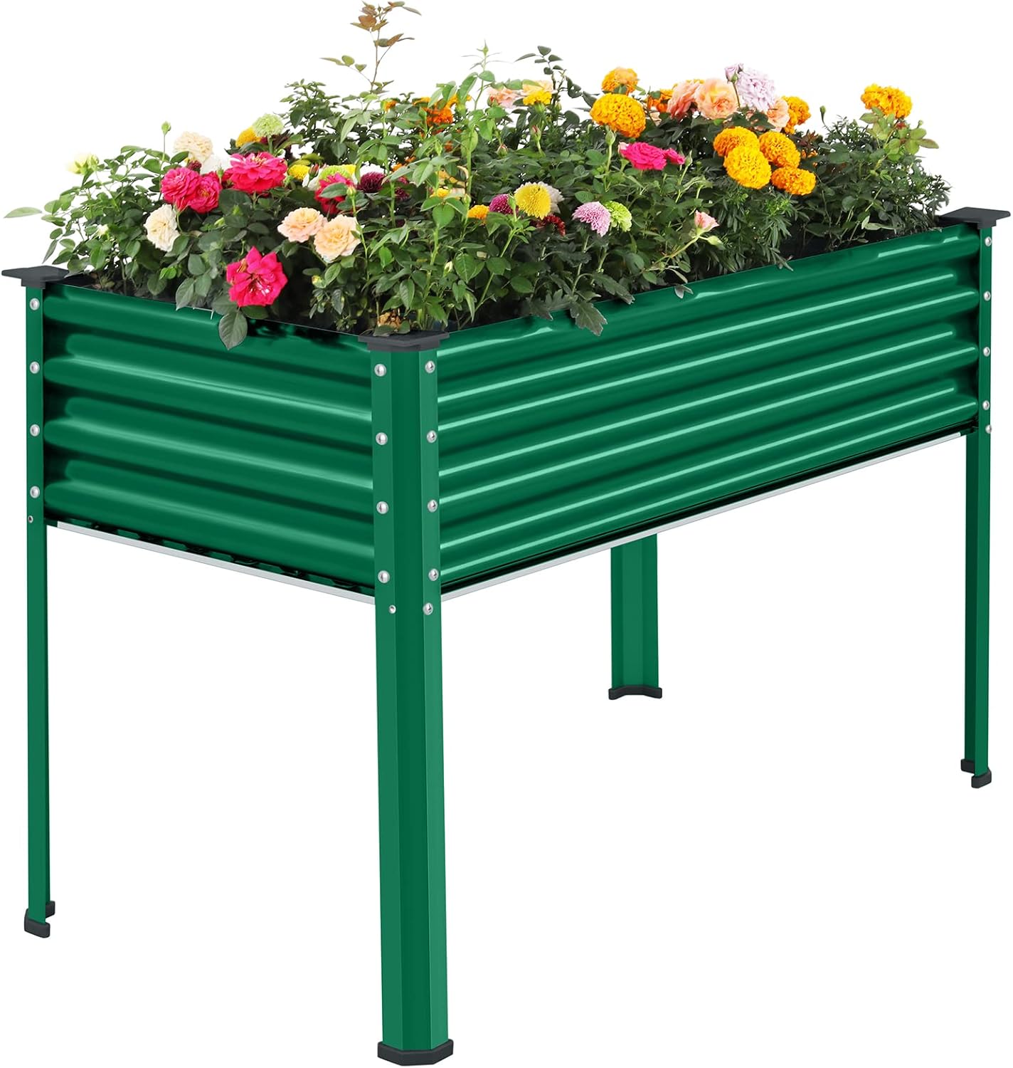 Land Guard Galvanized Large Metal Raised Garden Bed for Vegetables