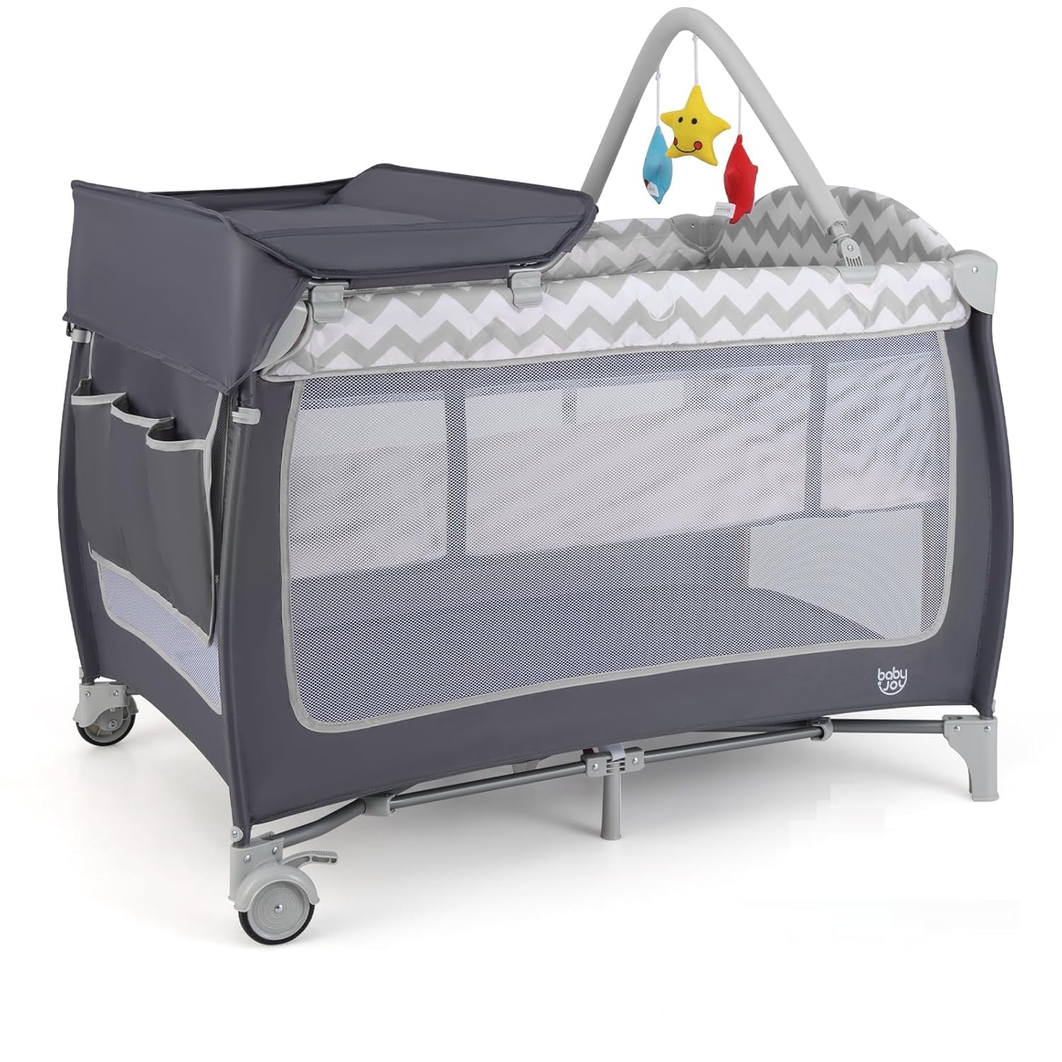 4 in 1 Pack and Play with Bassinet and Changing Table Features