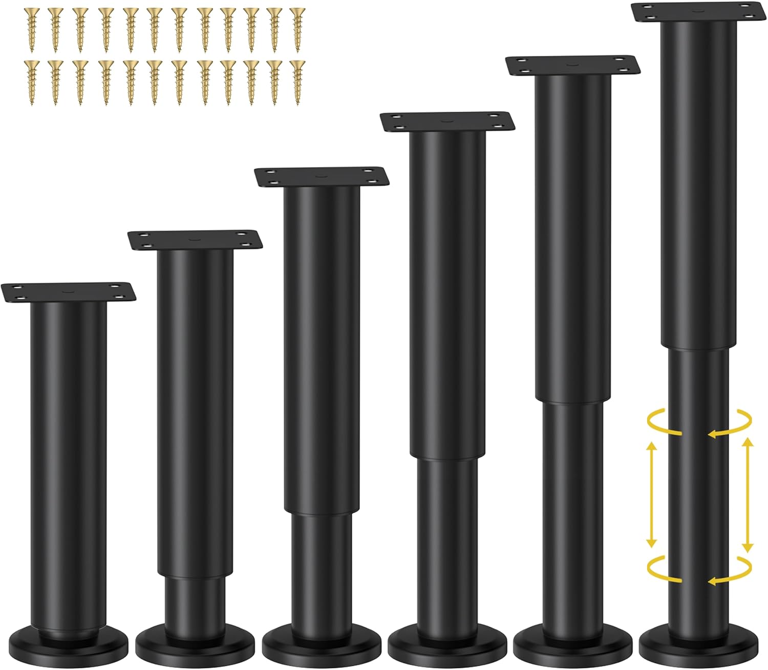 Adjustable Height Bed Support Legs for Bed Frame and More