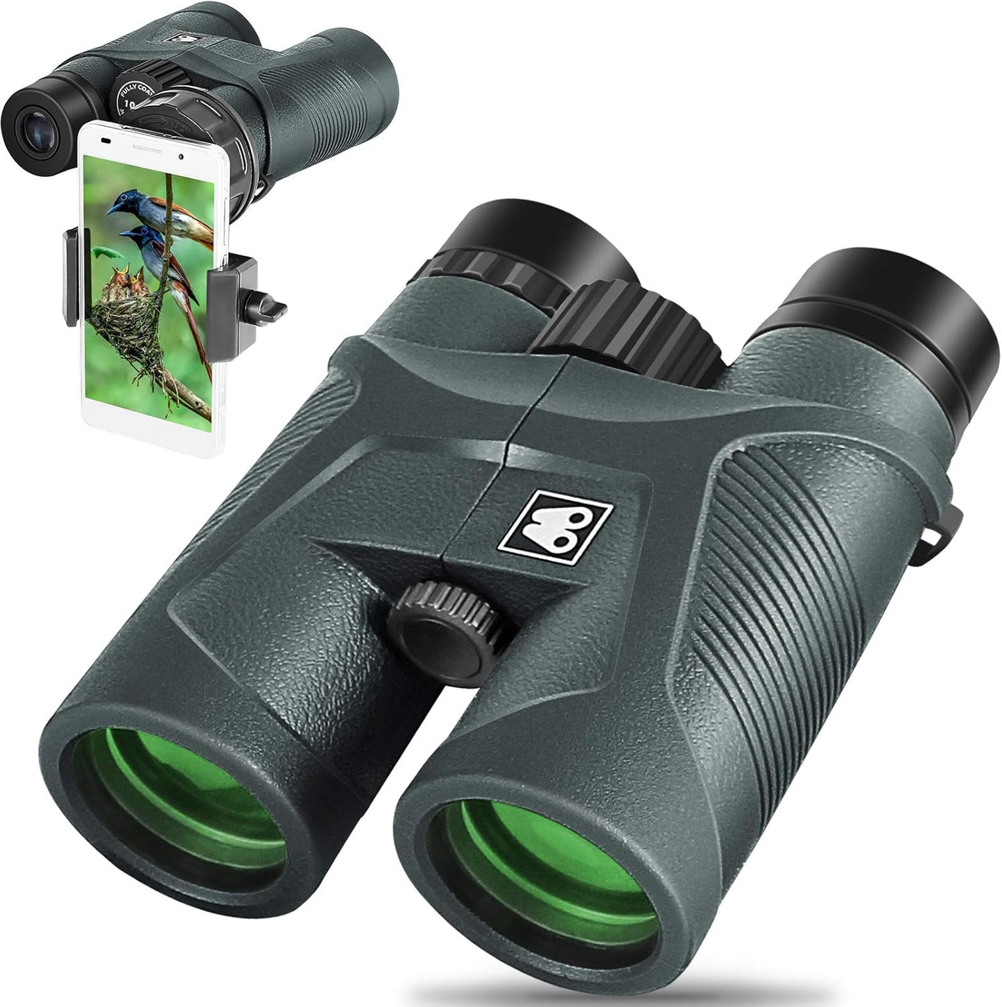 10x42 Binoculars for Adults with Smartphone Adapter for Outdoors