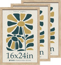16x24 Oak Poster Frame 3 Pack - Natural Solid Wood Gallery Frames