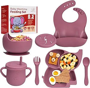 Mummentos Silicone Baby Feeding Set for Stress-Free Self Feeding
