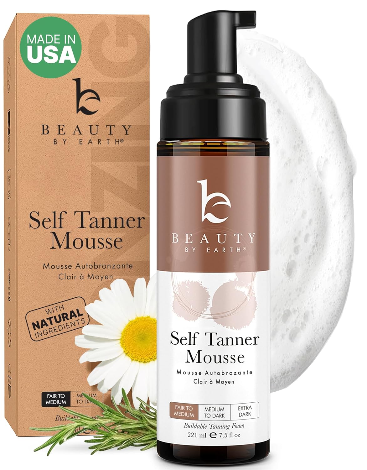 Self Tanner Mousse for Natural Glow - Streak Free Finish