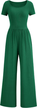Women's Square Neck Wide Leg Jumpsuit - Dressy Casual Essential