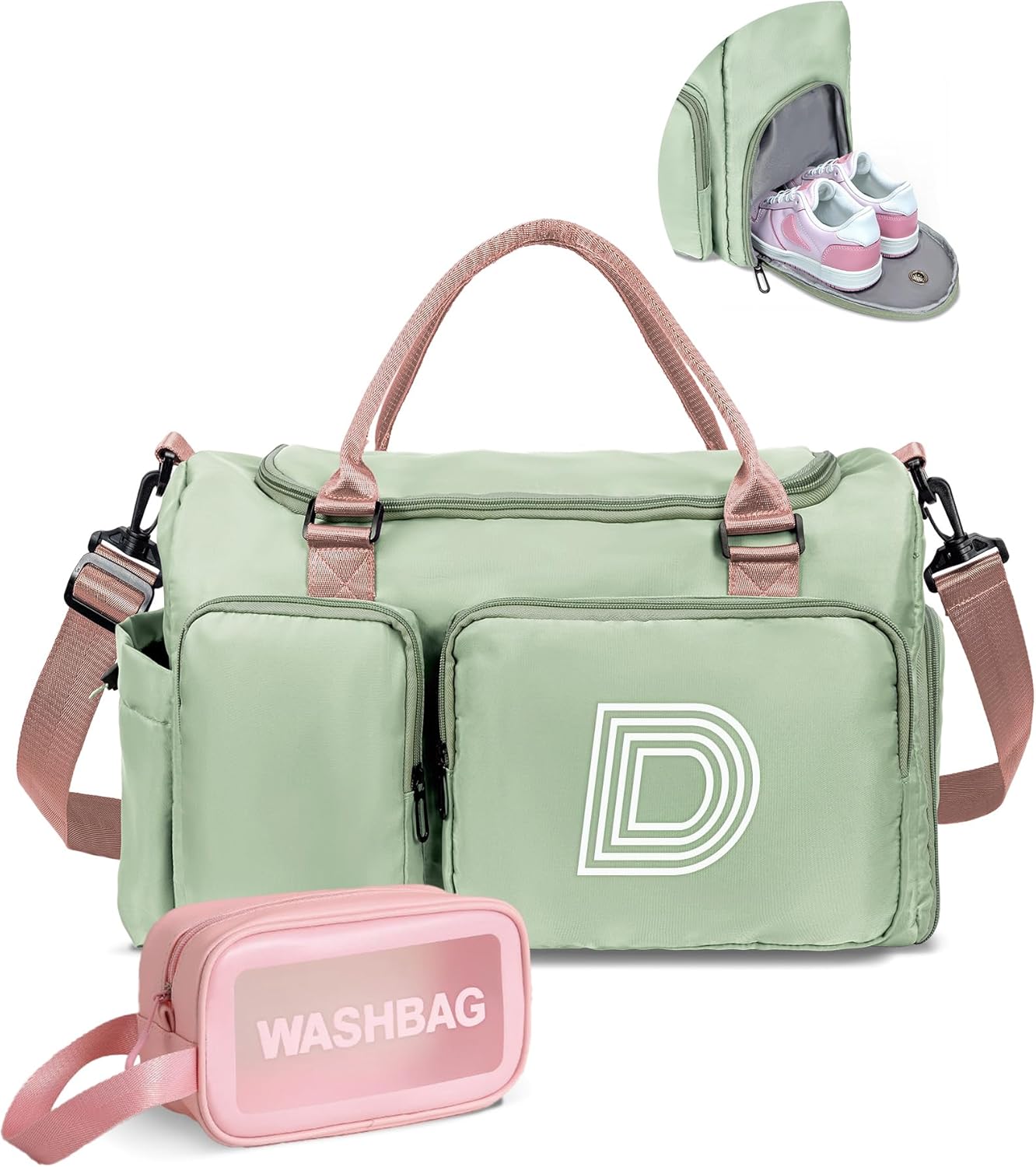 Personalized Initial Travel Duffel Bag for Teens and Kids