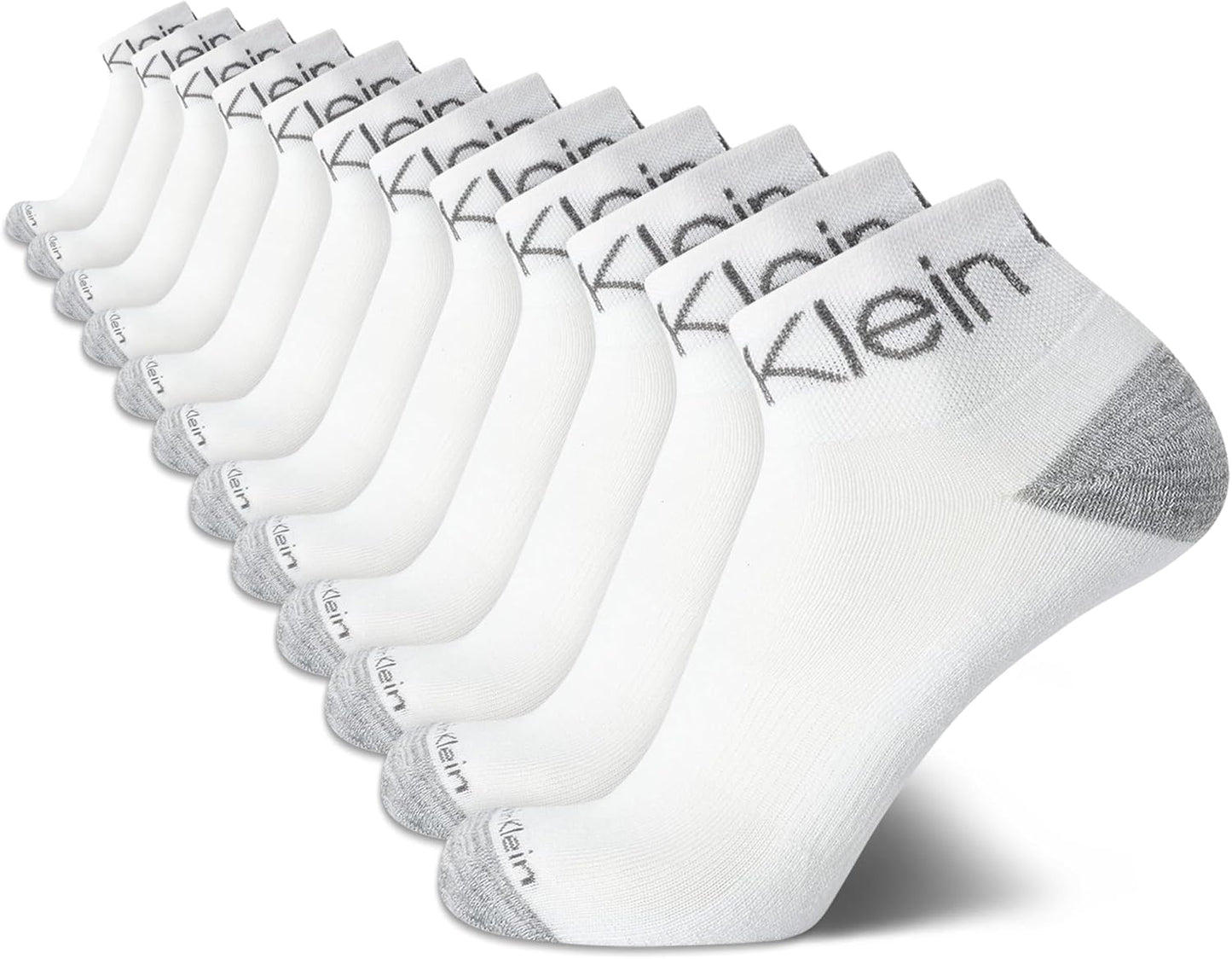 Calvin Klein Mens Quarter Socks - Cushioned Athletic Ankle Socks