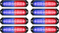 ASPL 8pcs 12-LED Ultra Slim Surface Mount Strobe Lights - Syncable