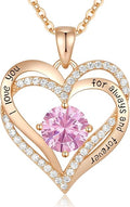CDE Forever Love Heart Pendant Necklace for Women with Birthstone