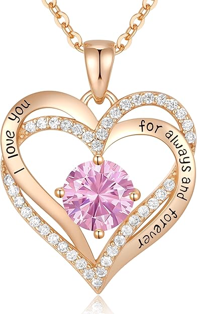 CDE Forever Love Heart Pendant Necklace for Women with Birthstone