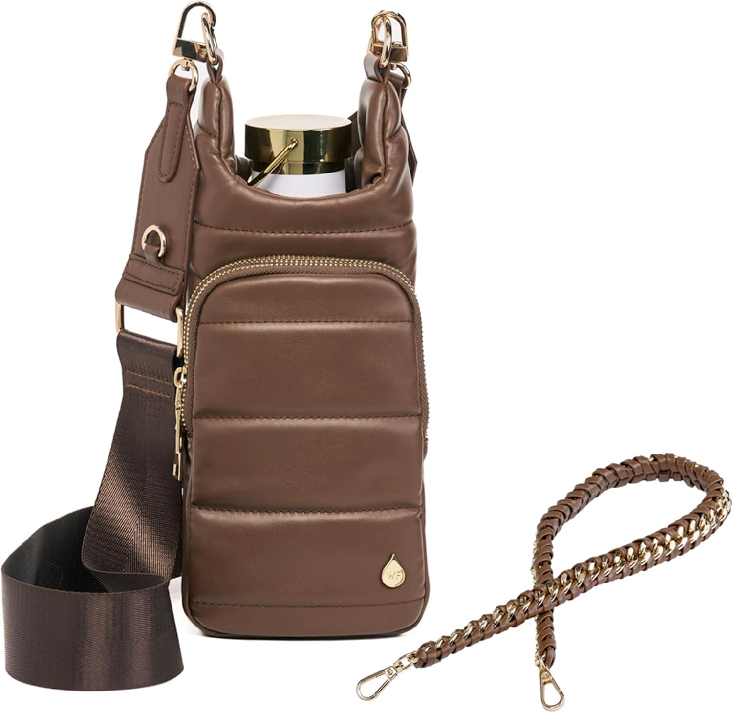 WanderFull Original HydroBag Luxury Vegan Leather Water Bottle Holder