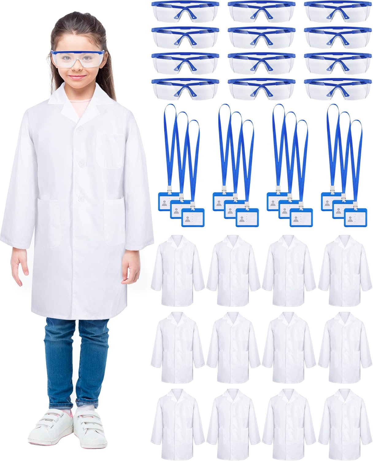 Kids Lab Coat Set with Goggles for Doctor Costume Fun
