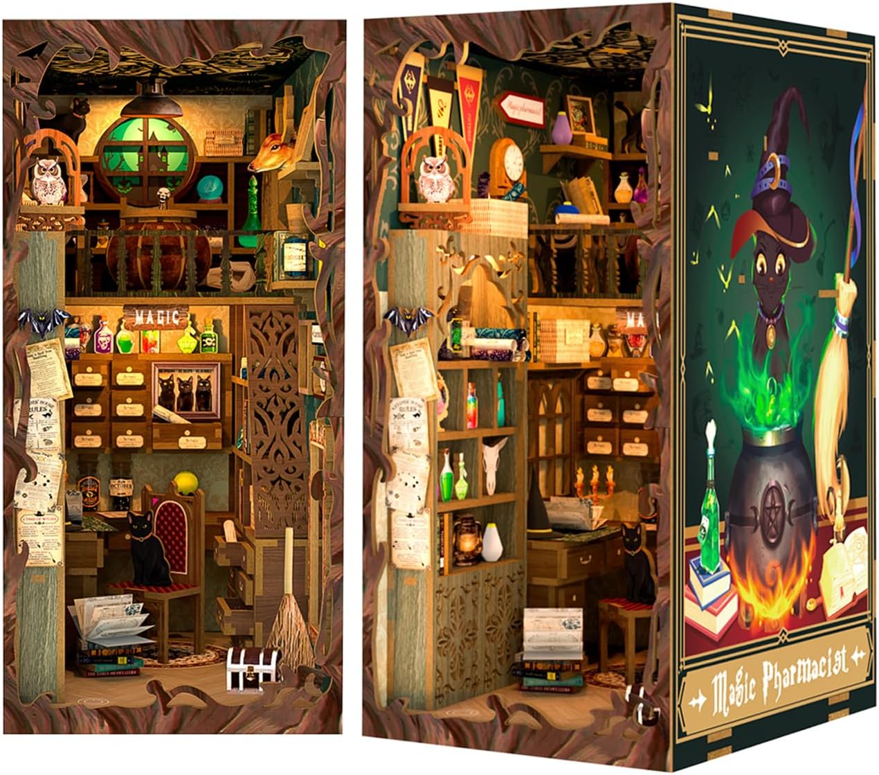 Fsolis Book Nook Kit - DIY Miniature House Craft for Adults
