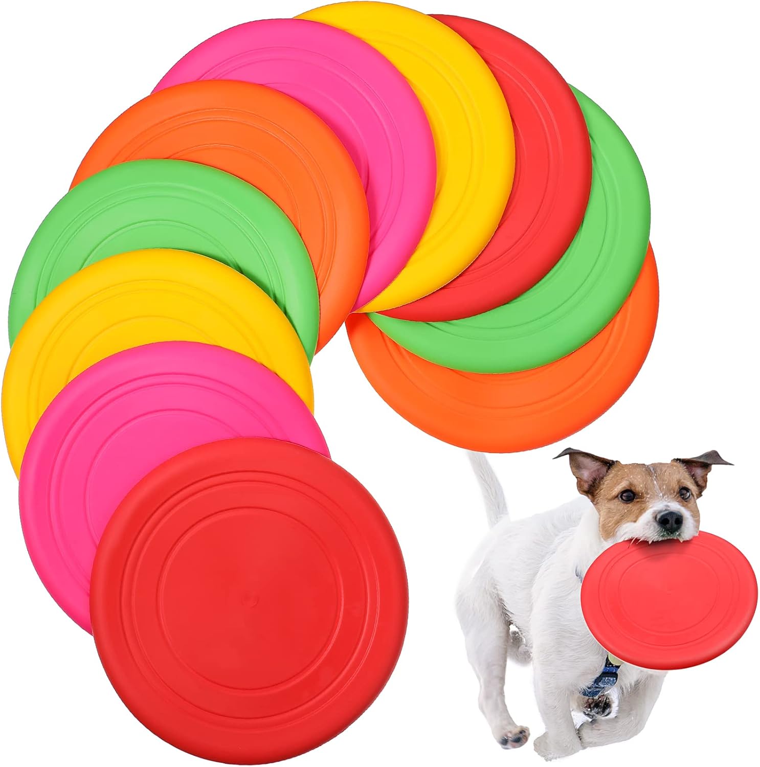 Chivao 15 Pack Silicone Dog Flying Discs - Ultimate Puppy Training Toys