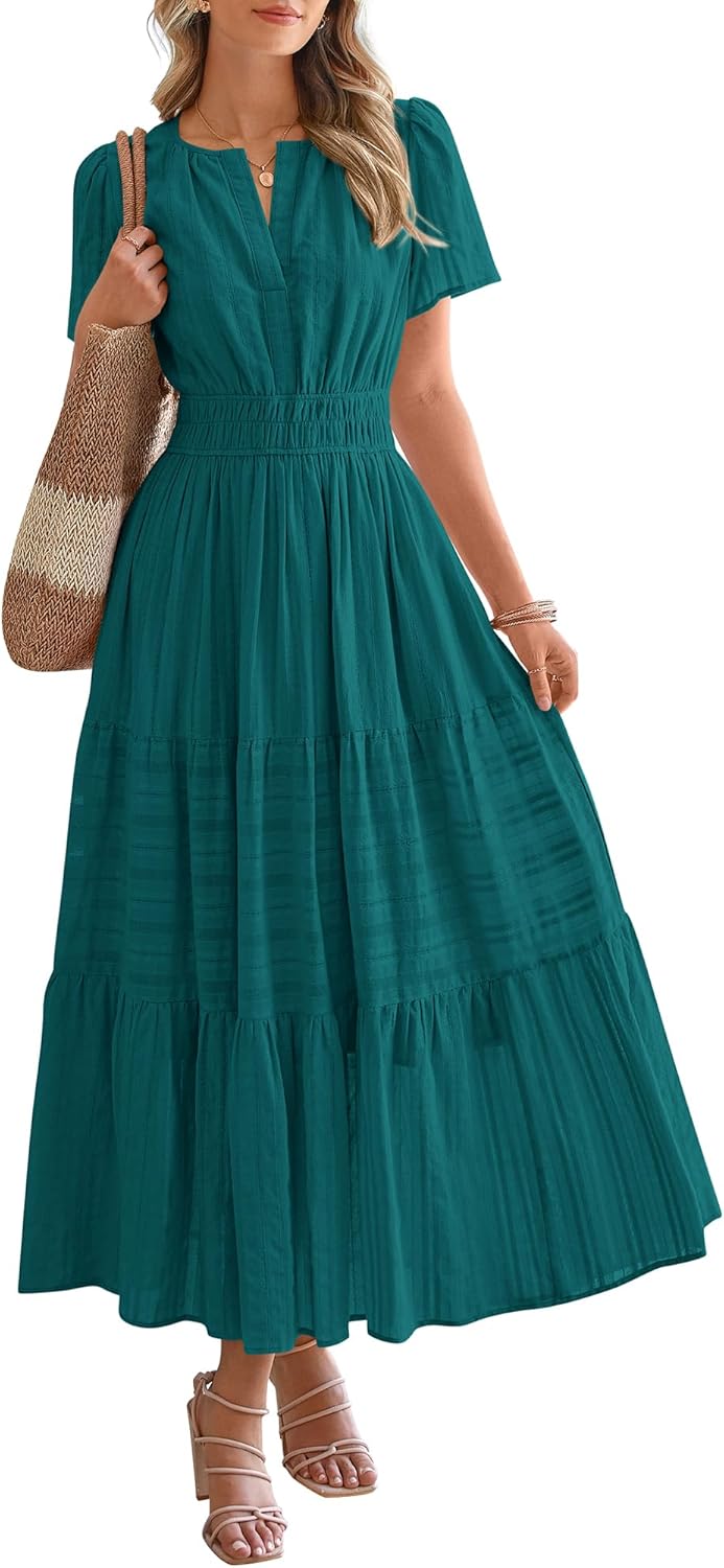 BTFBM Womens Summer Casual Midi Maxi Dresses with Pockets