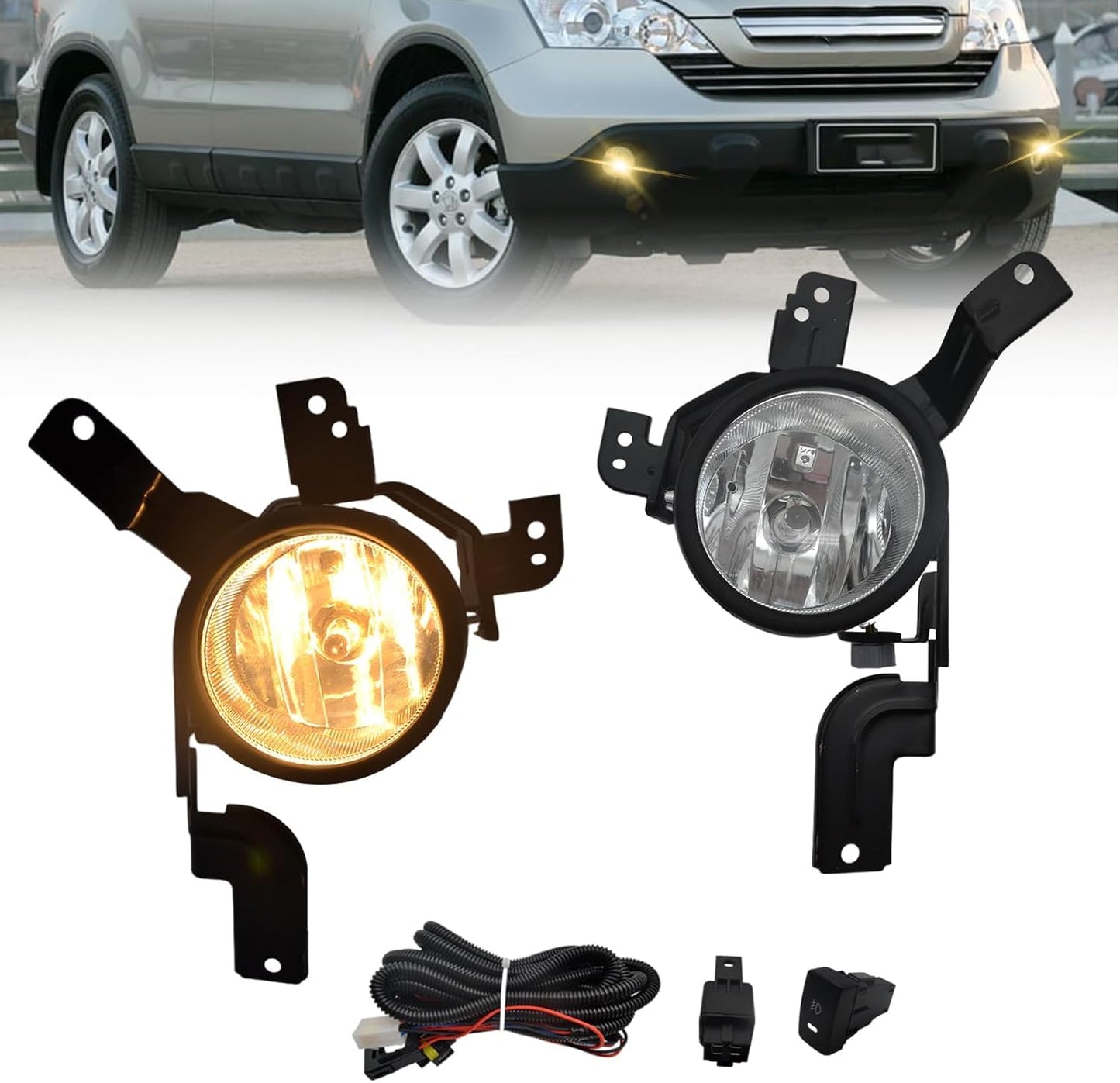 Fog Lights Lamps for 2007 2008 2009 Honda CRV with H11 Bulbs