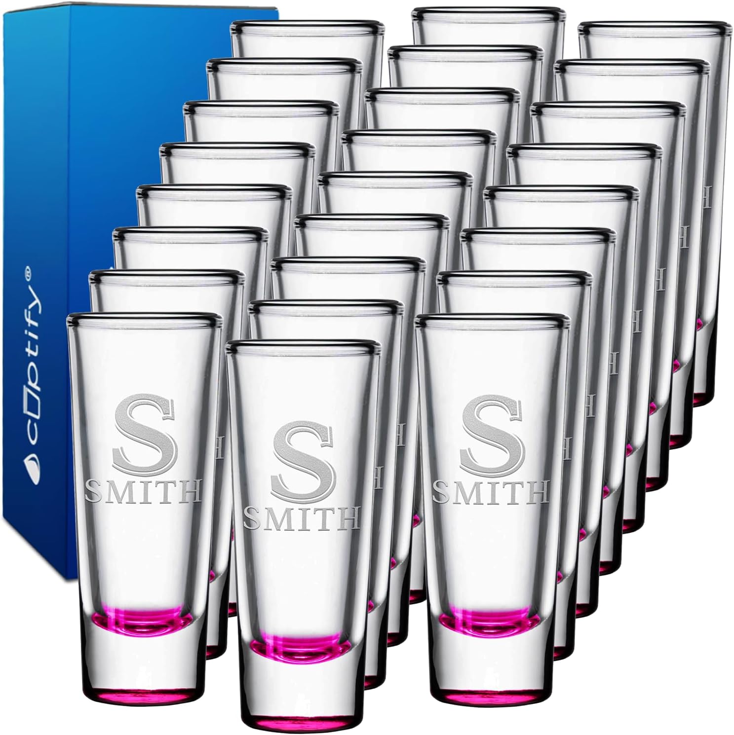 Personalized Shot Glasses Set of 25 for Weddings and Parties
