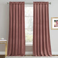 RYB HOME Mauve Velvet Curtains for Elegant Room Decor