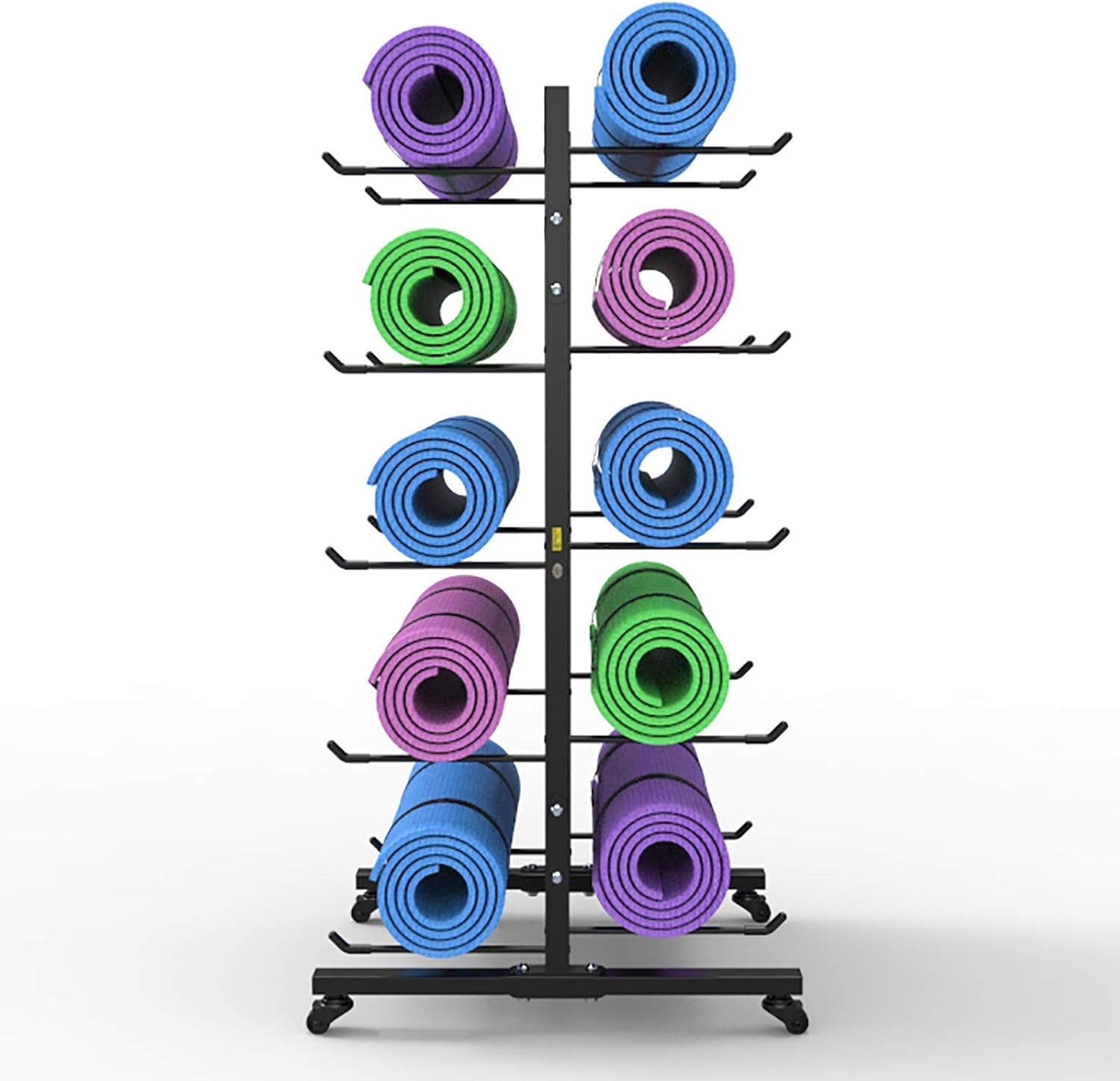 Space-Saving Mobile Yoga Mat Rack - Holds 10 Mats!