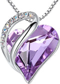 Infinity Love Birthstone Heart Crystal Pendant Necklace for Women