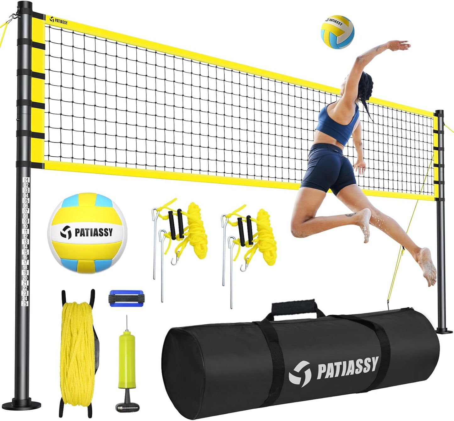 Portable Volleyball Net Set for Backyard and Beach Fun