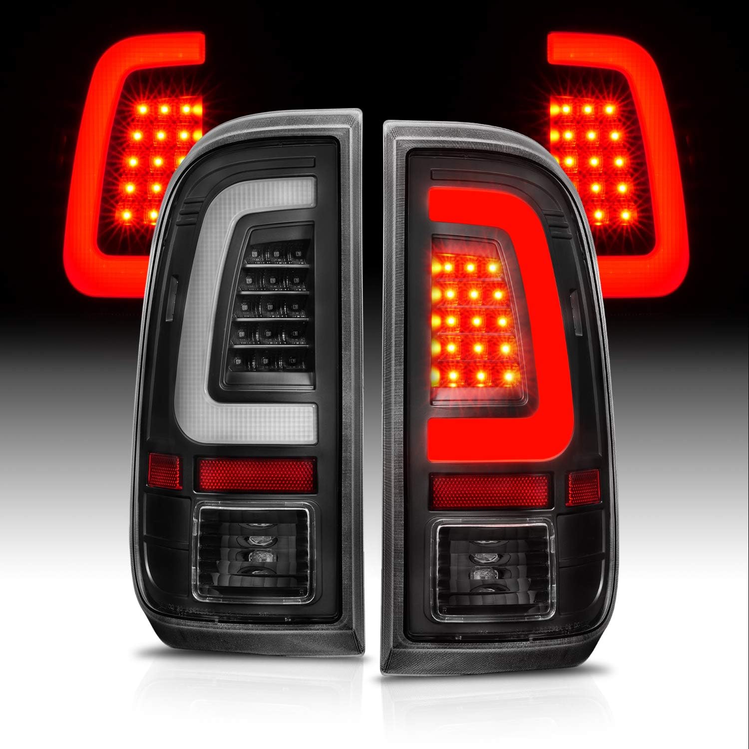 AmeriLite C-Type Halogen LED Tail Lights for Ford Super Duty