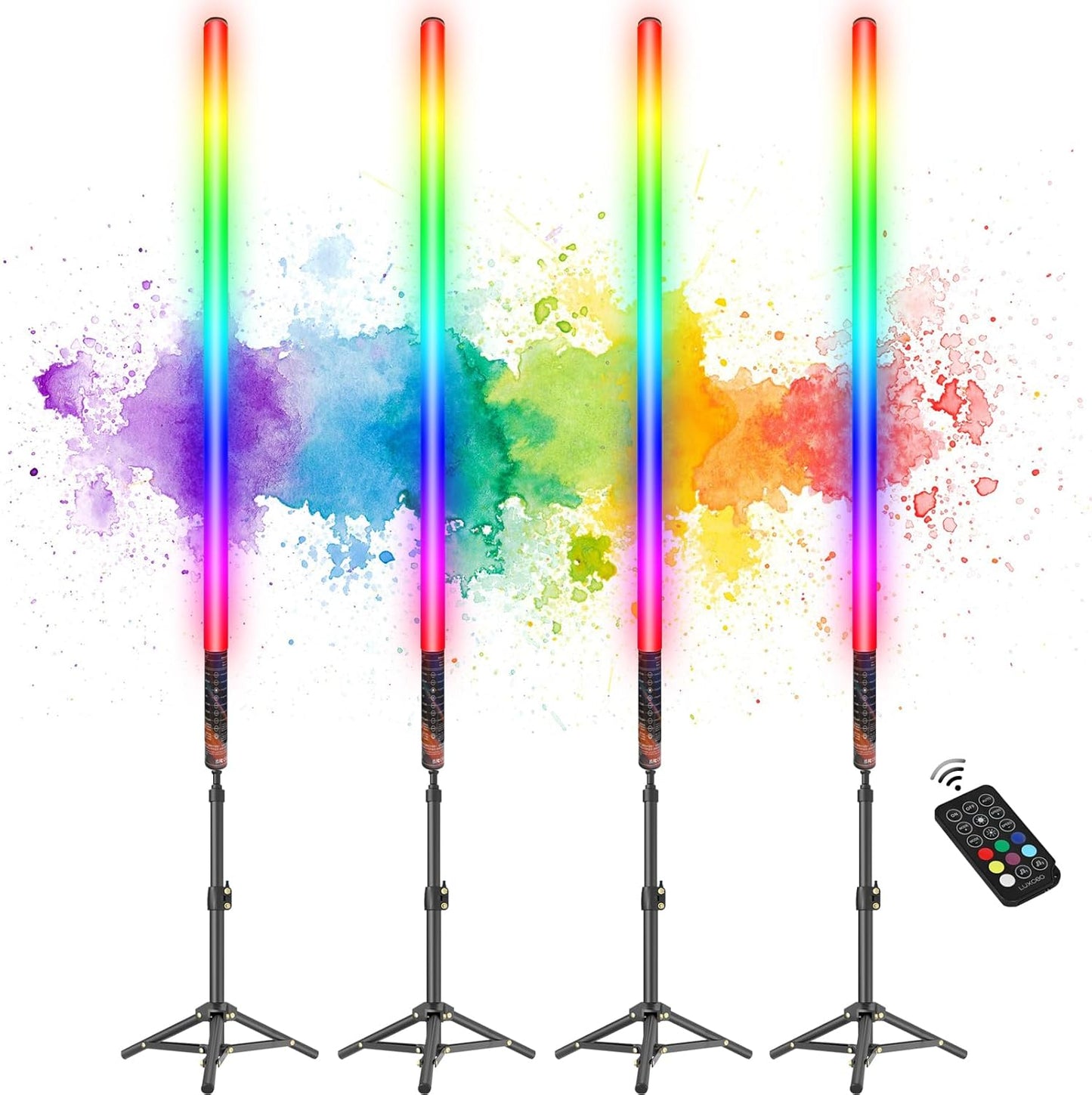 4Pack RGB Tube Light Bar for DJ Lighting and Photography Use