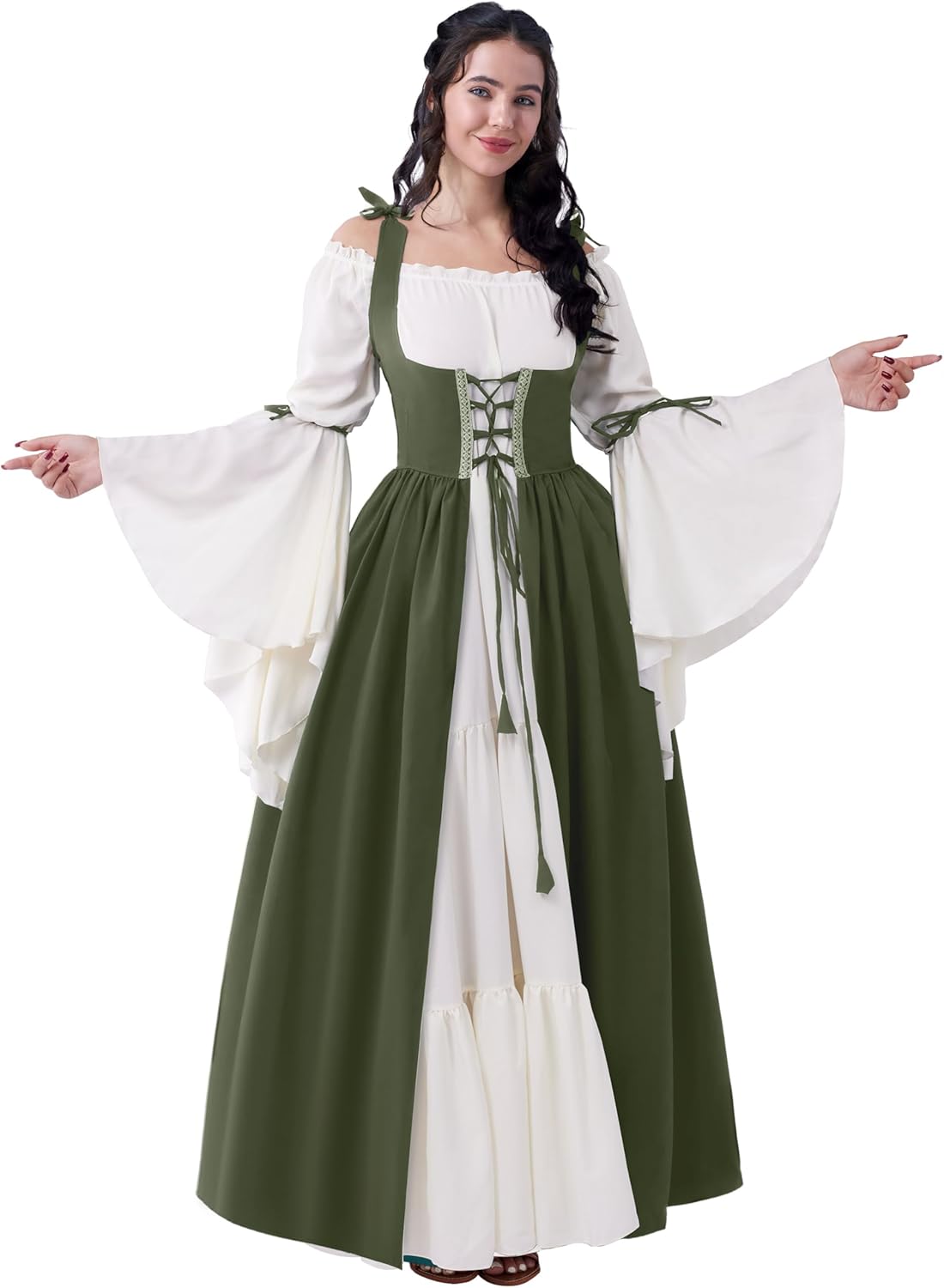 Renaissance Costume Women Corset Dress for Halloween Fun