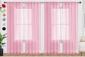 SpaceDresser Sheer Light Pink Curtains 4 Panels - Soft Light Filtering