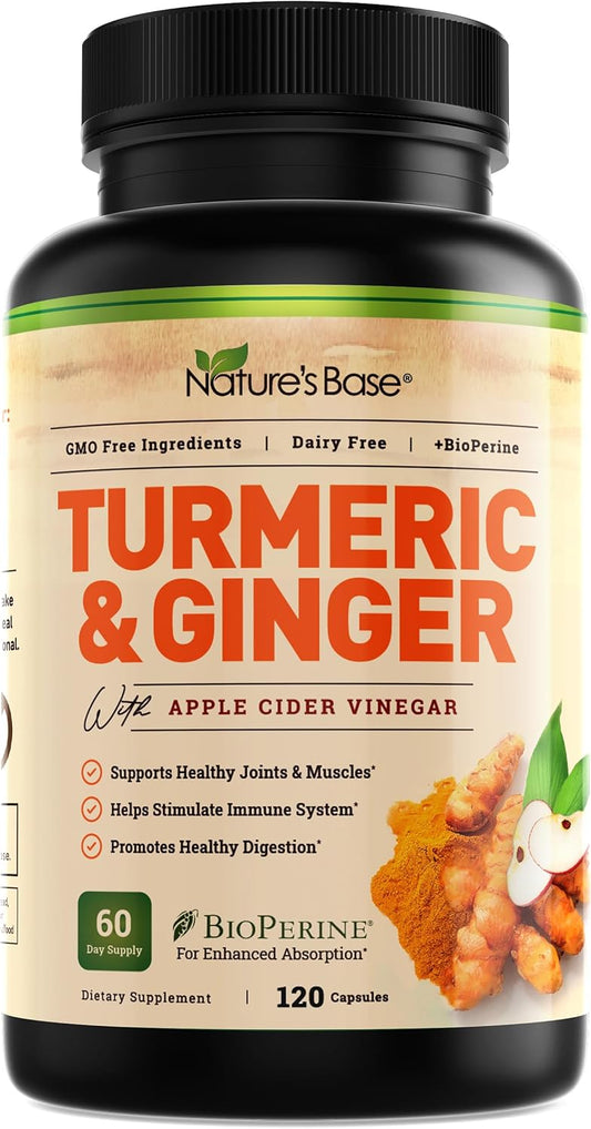 Turmeric Supplement Boosted with Black Pepper - 95% Curcuminoids - 120 caps