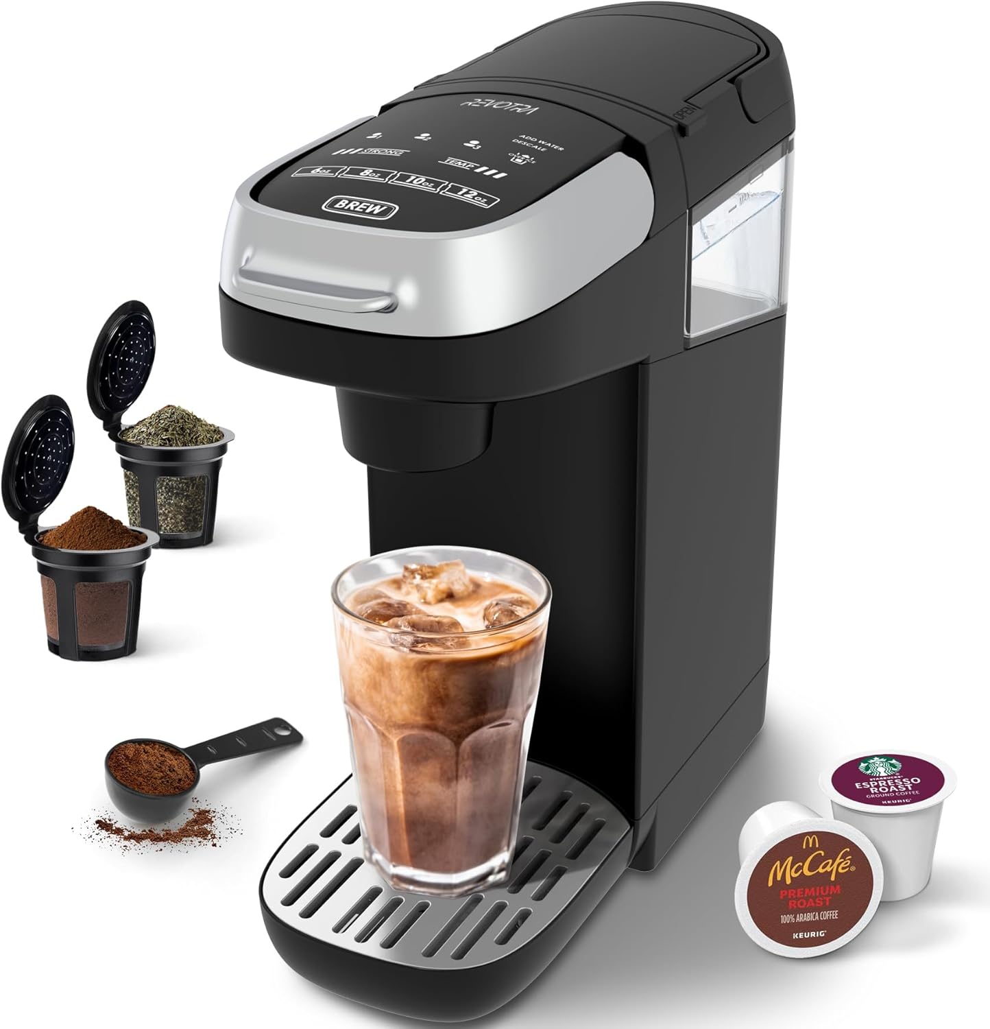 REVOTRA Single Serve Coffee Maker: Fast Brew, Touchscreen, Dual Compatibility!