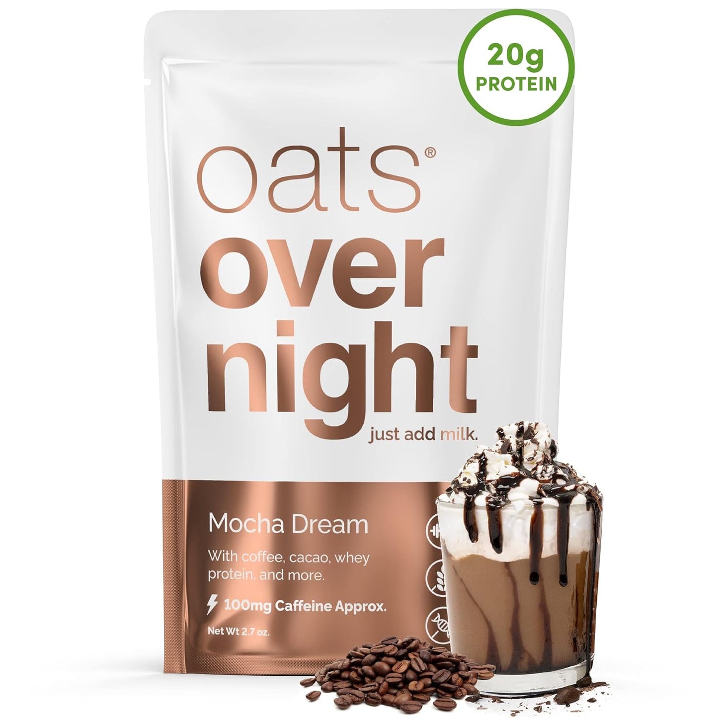 Oats Overnight Mocha Dream Breakfast Shake - 20g Protein & Fiber