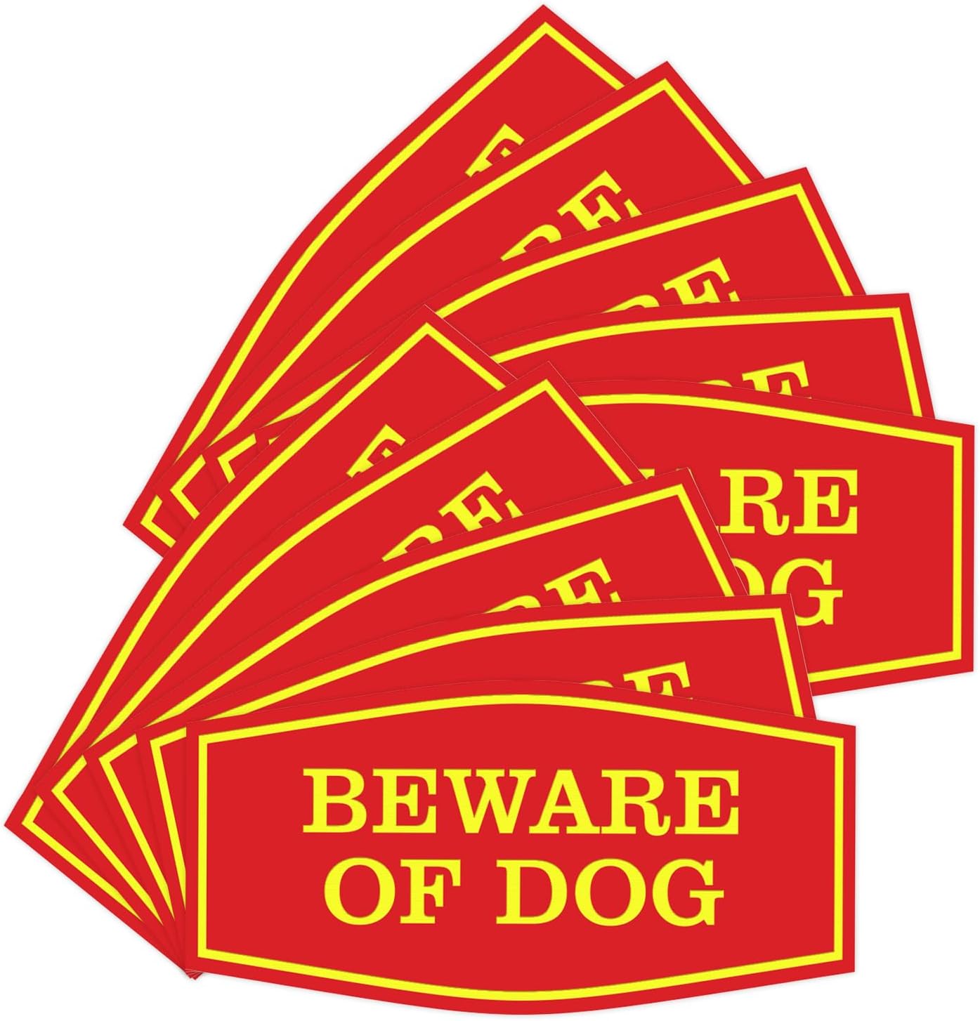 Beware of Dog Wall Sign - Durable Home Security Signs 10 Pack