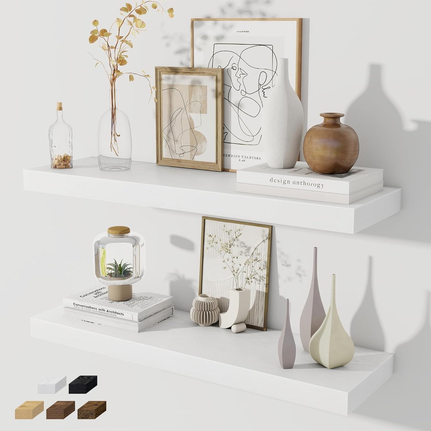 Fun Memories Floating Shelves for Wall - Rustic Charm