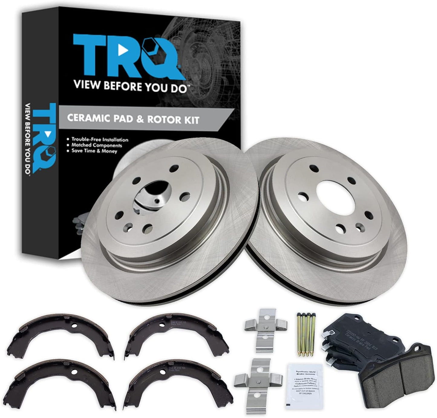 TRQ Rear Brake Pad & Rotor Kit for 2009-2014 Cadillac CTS