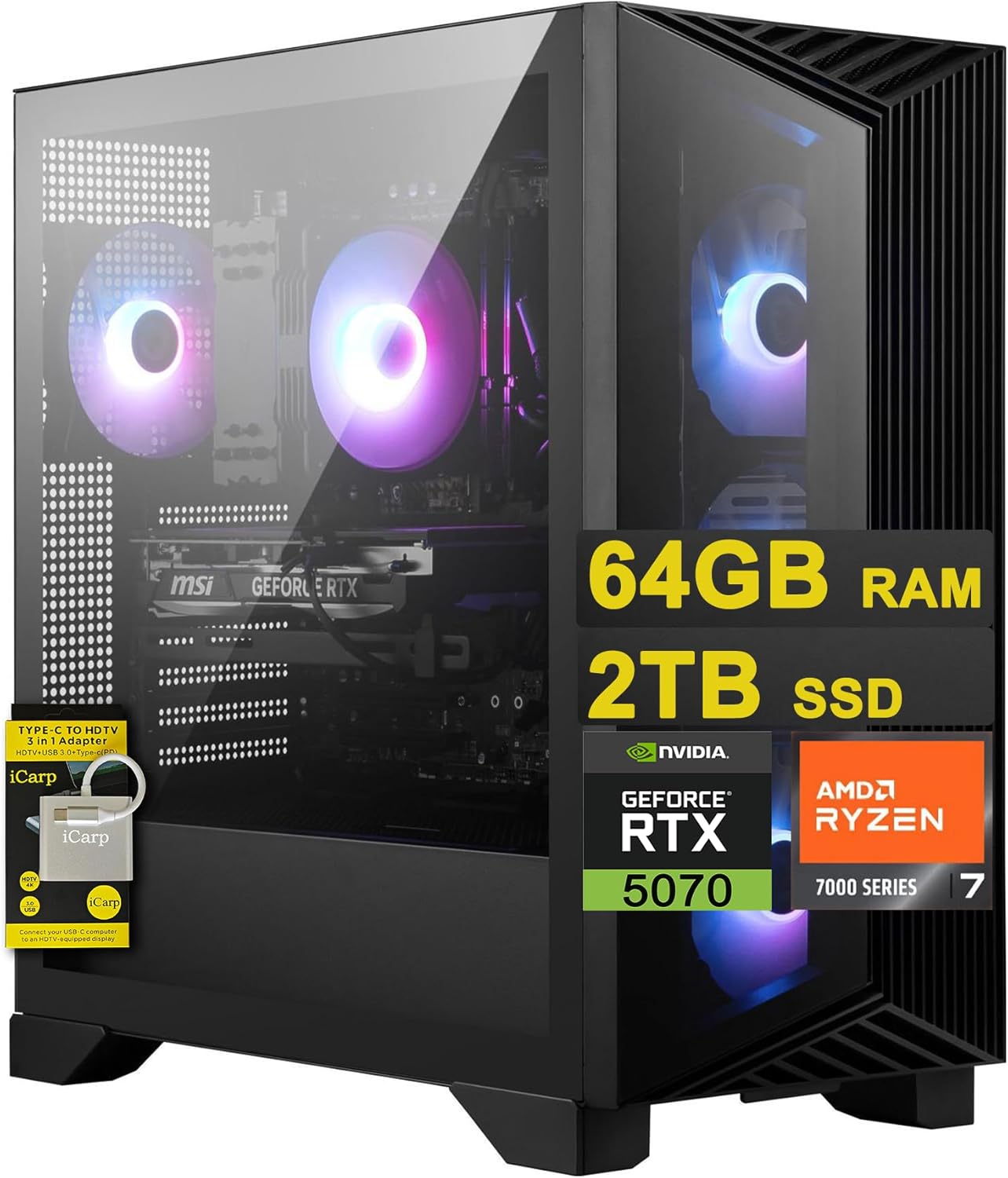 MSI Aegis Z2 Gaming Desktop with Ryzen 7 7700 and RTX 5070