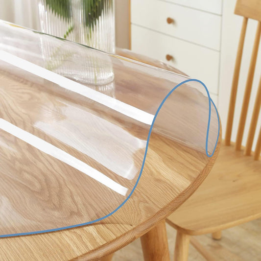 42 Inch Round Clear Table Cover Protector for Easy Cleaning