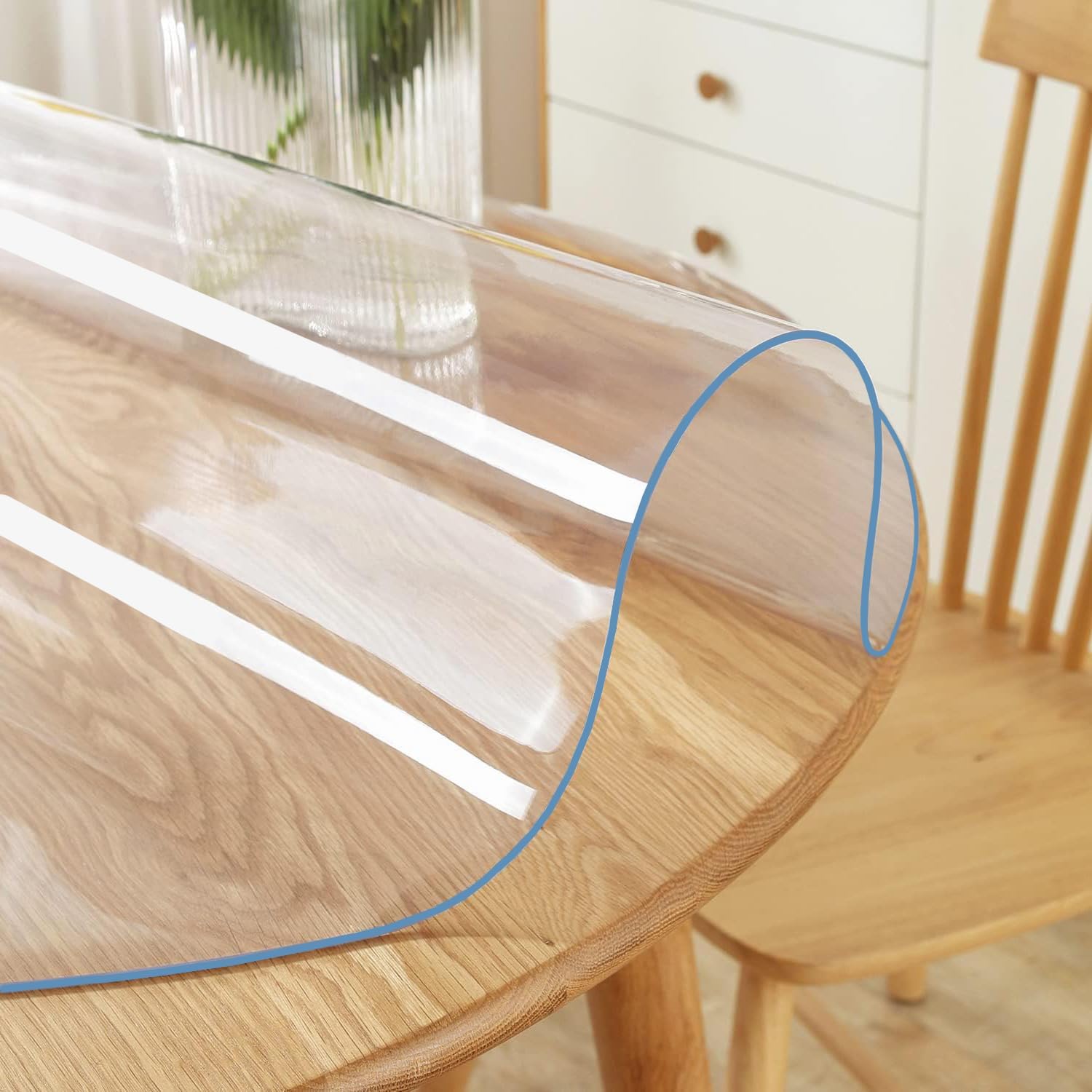 Clear Round Table Cover Protector Mat for Dining and Coffee Tables