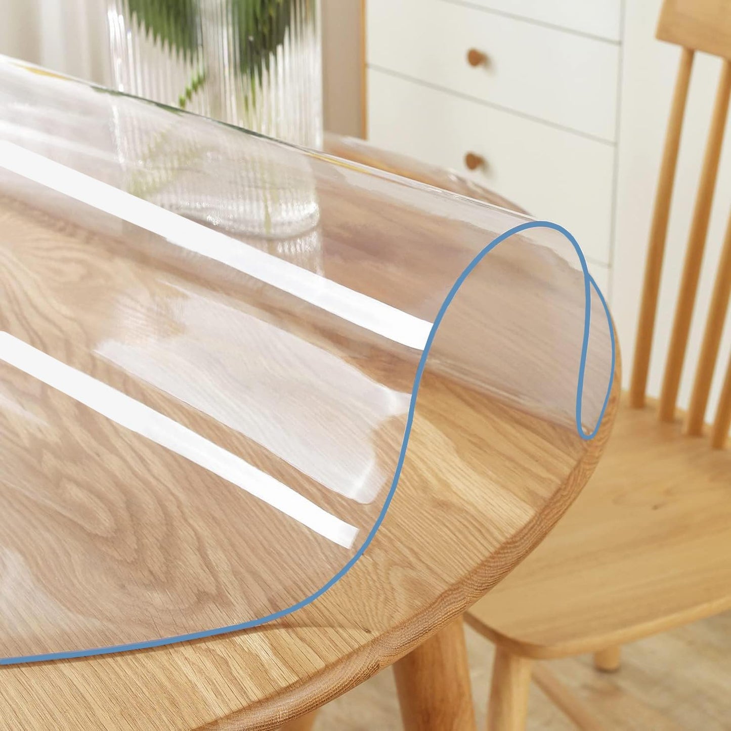 44 Inch Clear Round Table Protector for Dining Table Cover