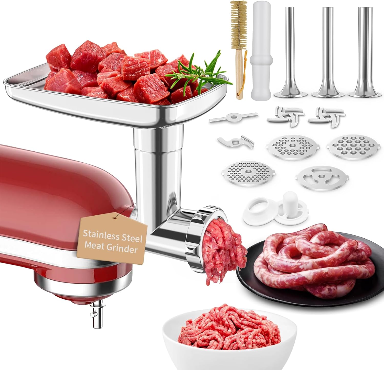 Stainless Steel Meat Grinder Attachments for Mixers and More