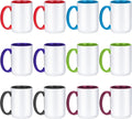 TANGLONG 15oz Sublimation Mugs Set of 12 - Bright Color Blanks