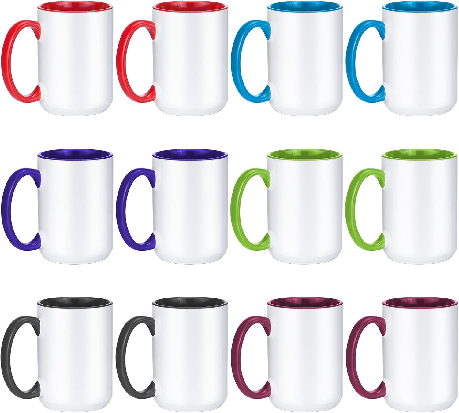 High Quality 15oz Sublimation Mugs Set of 12 for DIY Projects