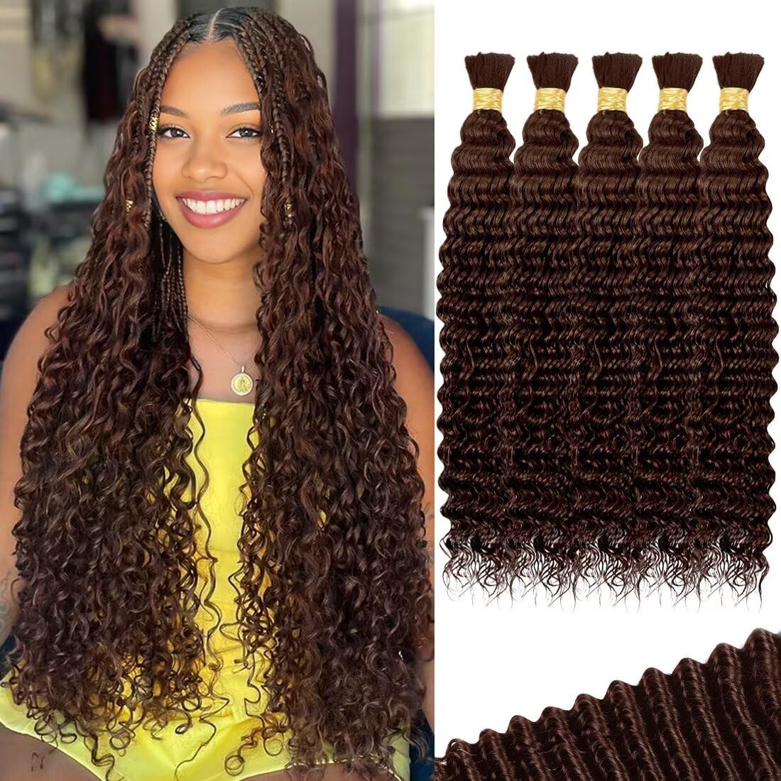Chocolate Brown Human Braiding Hair for Stunning Boho Styles