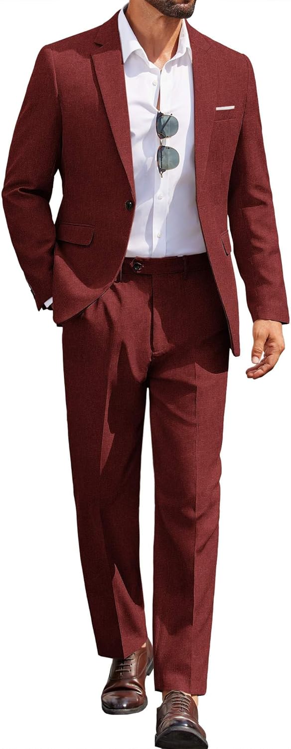 Classic Fit 2 Piece Suit Set for Men - Versatile Casual Blazer
