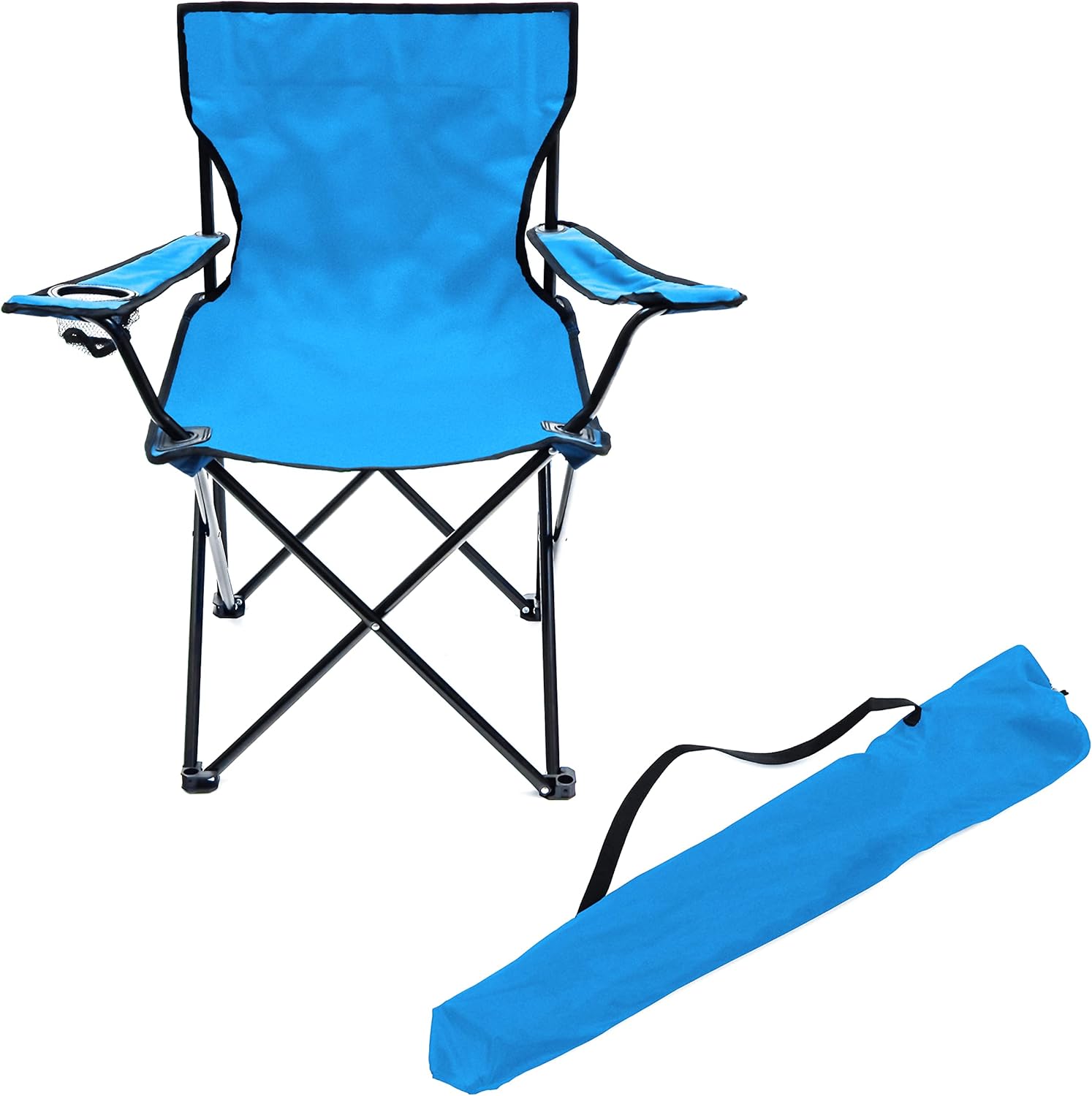 Folding Camping Outdoor Beach Chair in Sky Blue for Comfort