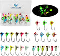 Glow Ice Fishing Jigs 25pc Assorted Ice Jigging Lures - Bright Winter