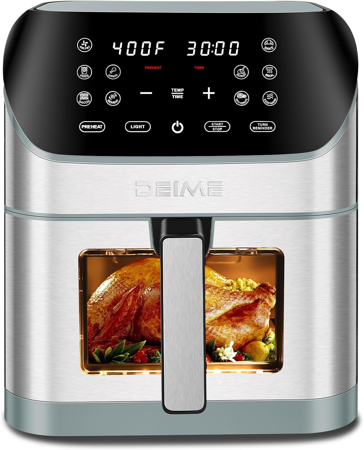 8.5 QT Oilless Air Fryer with Digital Control and Presets
