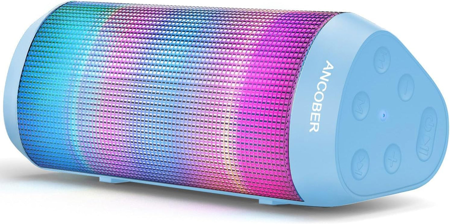 Portable Bluetooth Speaker with LED Lights and 15W Sound