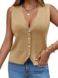 Saodimallsu Womens Sleeveless Sweater Vest for Casual Style